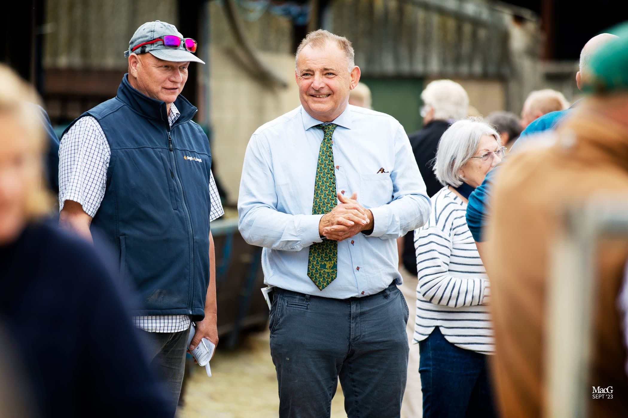 Members and visitors at a Society agricultural gathering